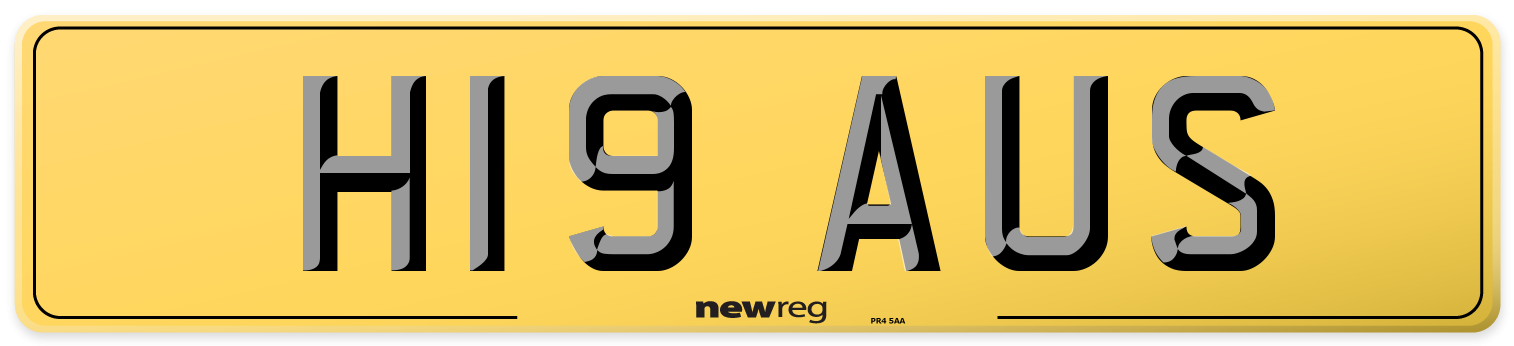 H19 AUS Rear Number Plate
