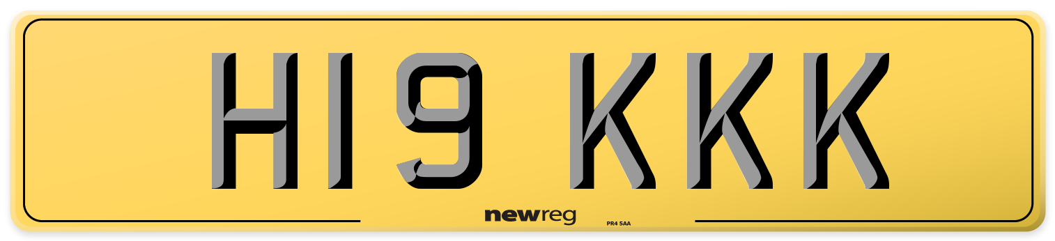 H19 KKK Rear Number Plate