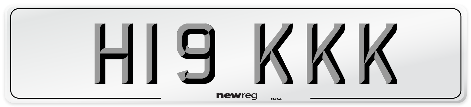 H19 KKK Front Number Plate