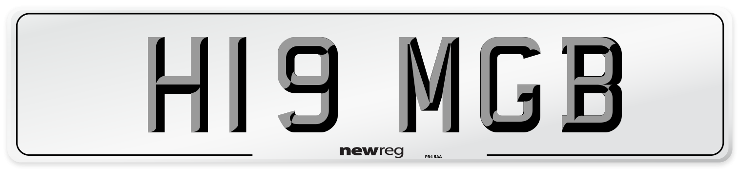 H19 MGB Front Number Plate