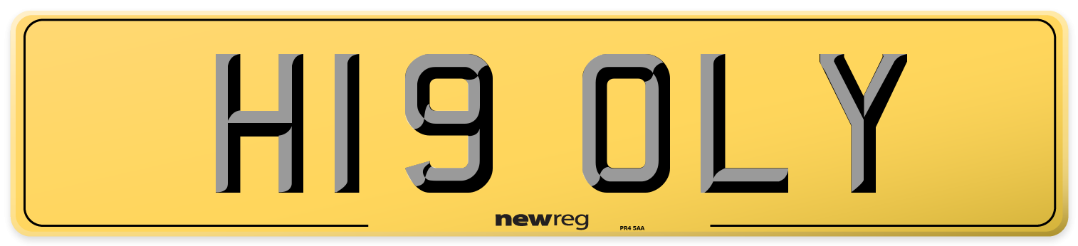 H19 OLY Rear Number Plate
