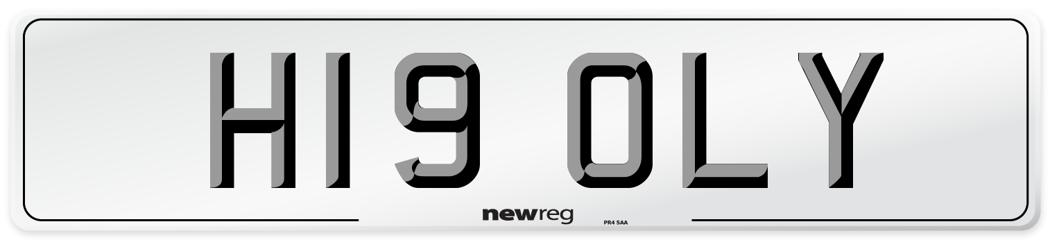 H19 OLY Front Number Plate
