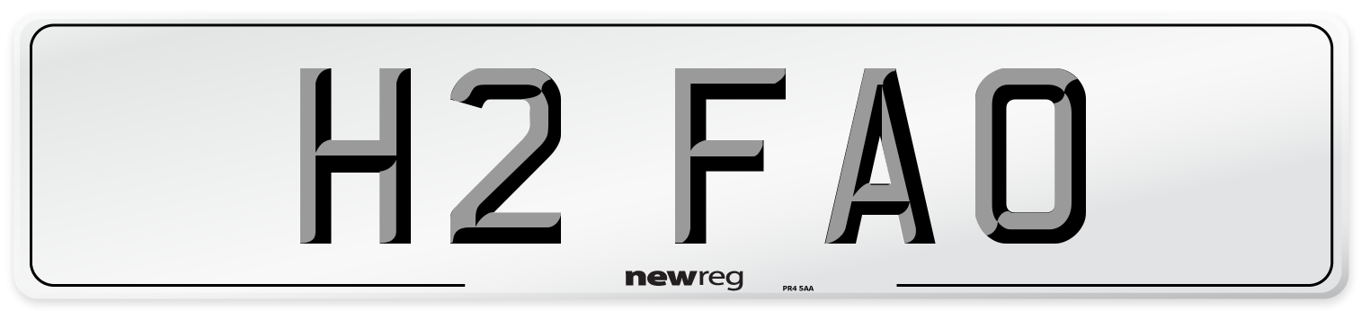 H2 FAO Front Number Plate
