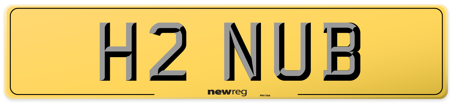 H2 NUB Rear Number Plate