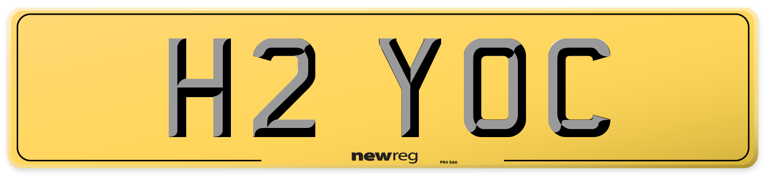 H2 YOC Rear Number Plate