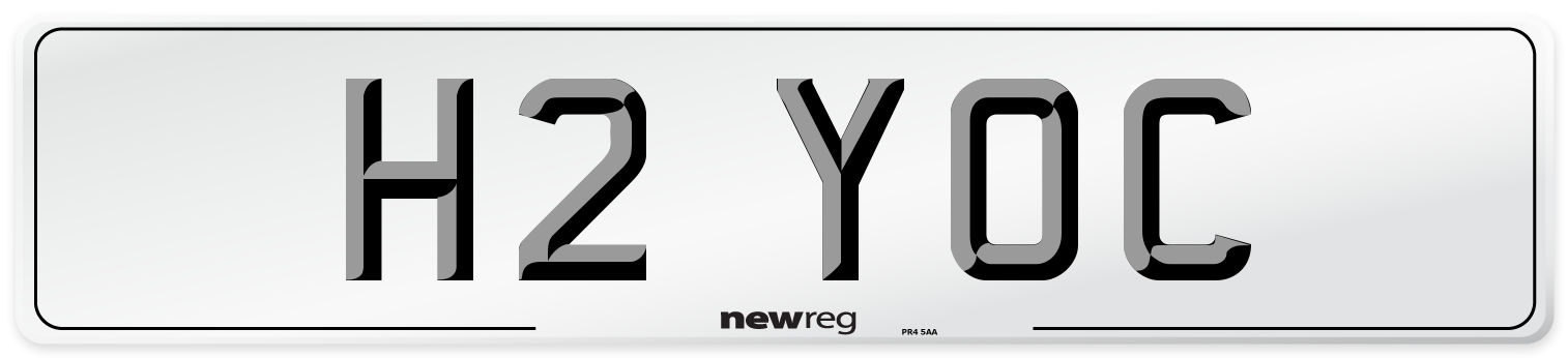 H2 YOC Front Number Plate