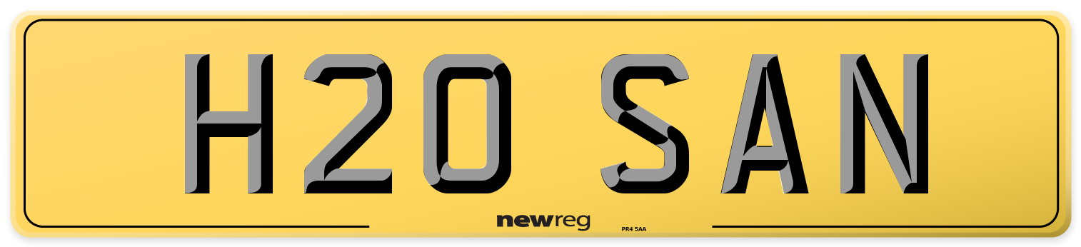 H20 SAN Rear Number Plate