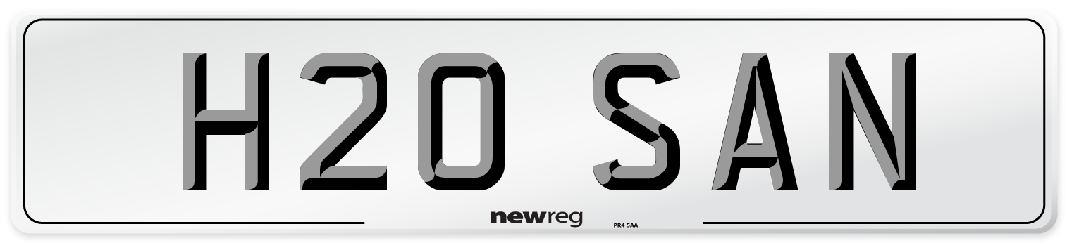 H20 SAN Front Number Plate
