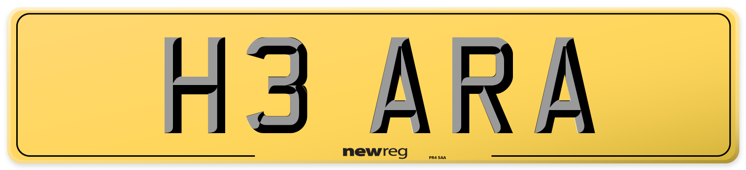 H3 ARA Rear Number Plate