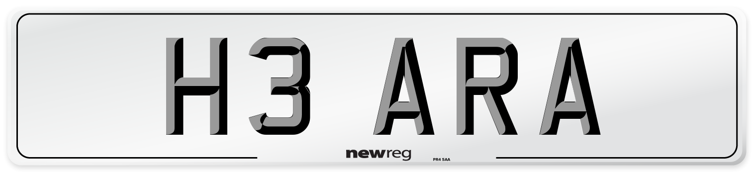 H3 ARA Front Number Plate