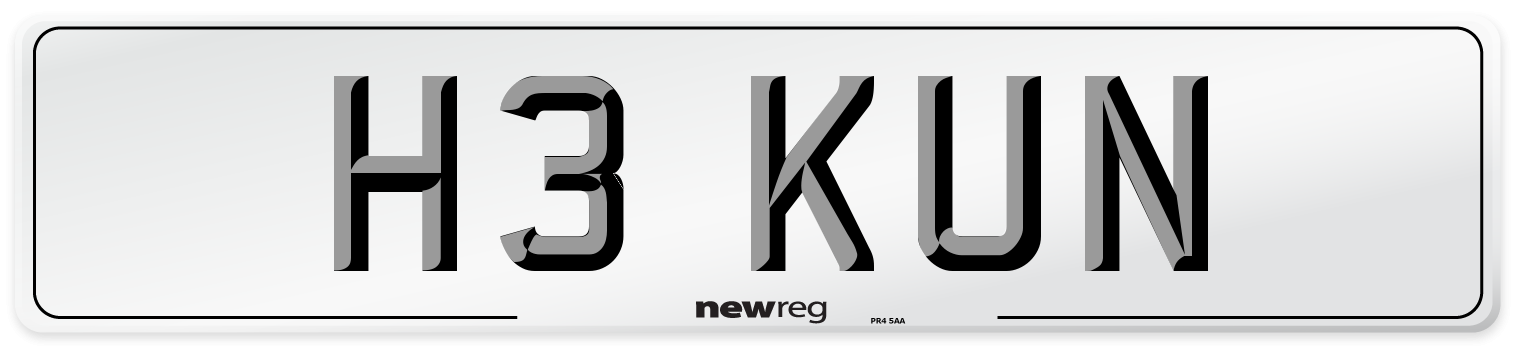 H3 KUN Front Number Plate