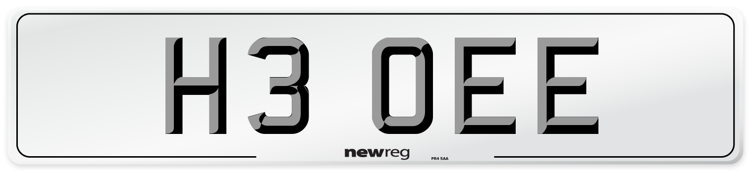 H3 OEE Front Number Plate
