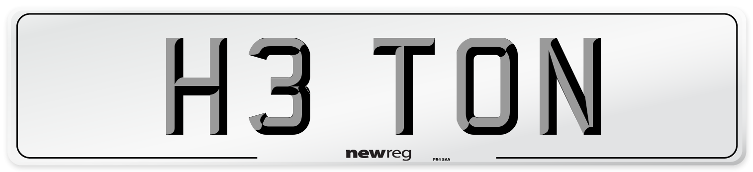 H3 TON Front Number Plate