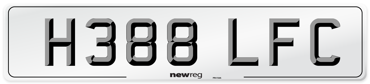 H388 LFC Front Number Plate
