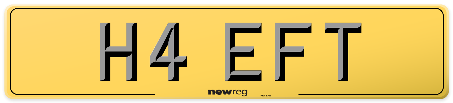 H4 EFT Rear Number Plate