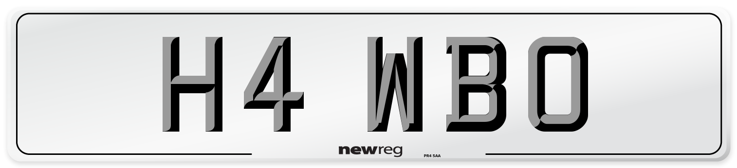 H4 WBO Front Number Plate