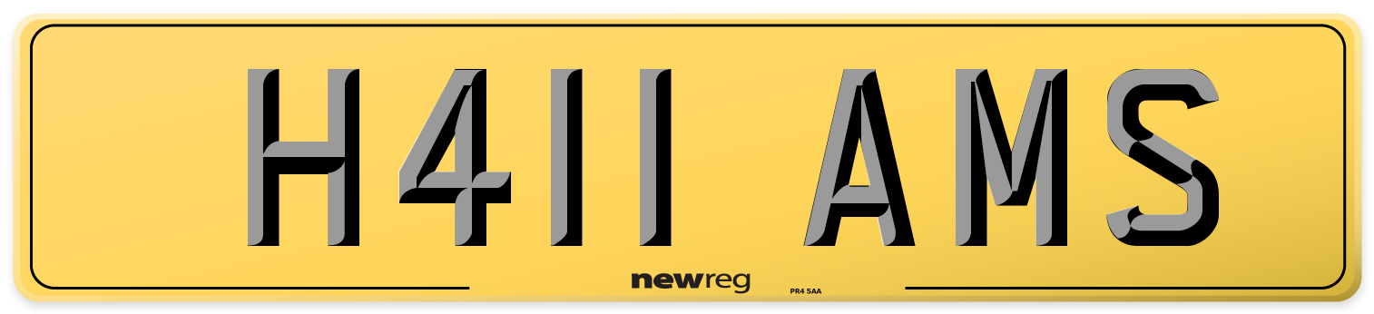 H411 AMS Rear Number Plate