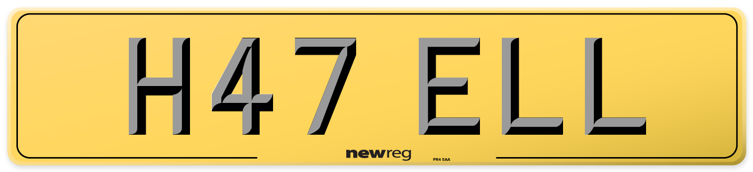 H47 ELL Rear Number Plate