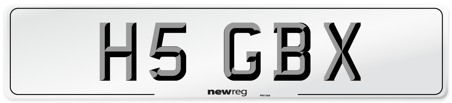 H5 GBX Front Number Plate