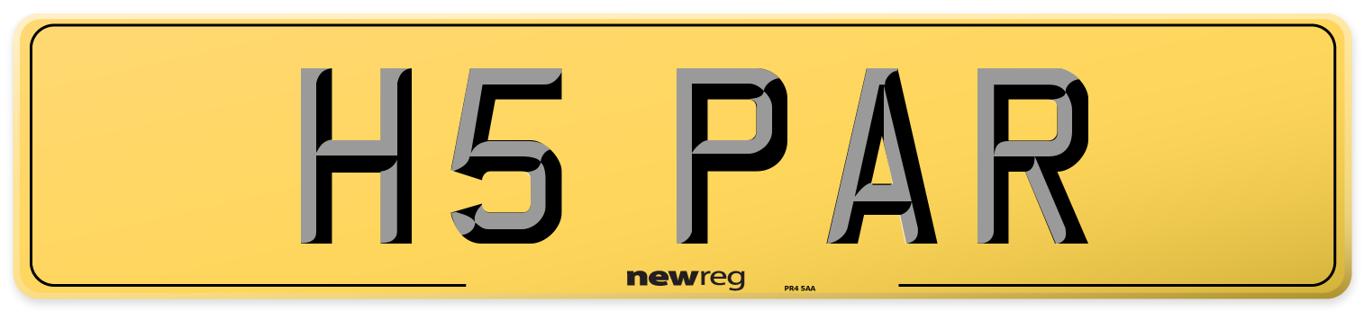 H5 PAR Rear Number Plate