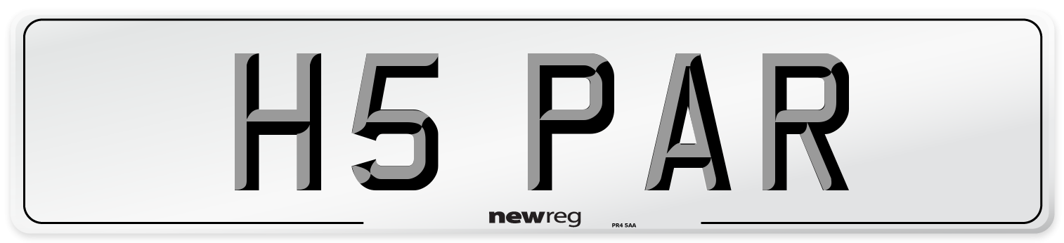 H5 PAR Front Number Plate