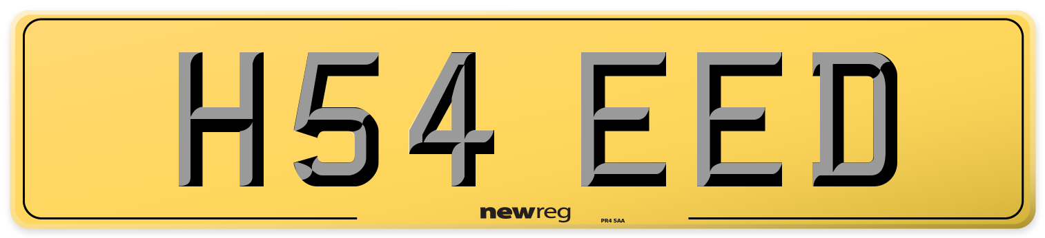 H54 EED Rear Number Plate