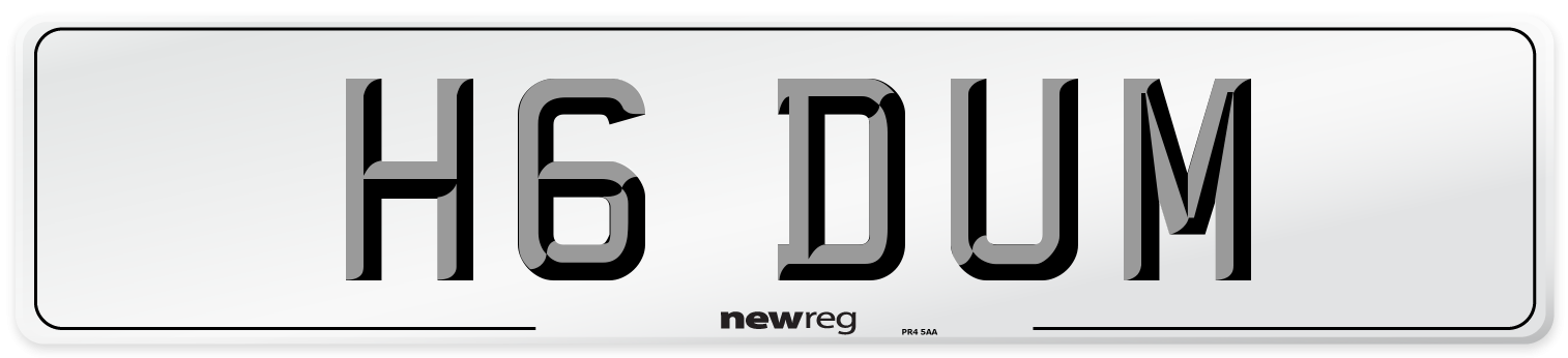 H6 DUM Front Number Plate