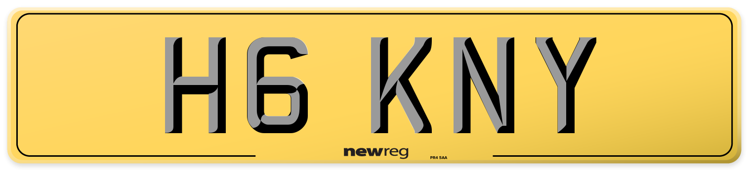 H6 KNY Rear Number Plate
