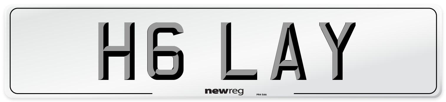 H6 LAY Front Number Plate