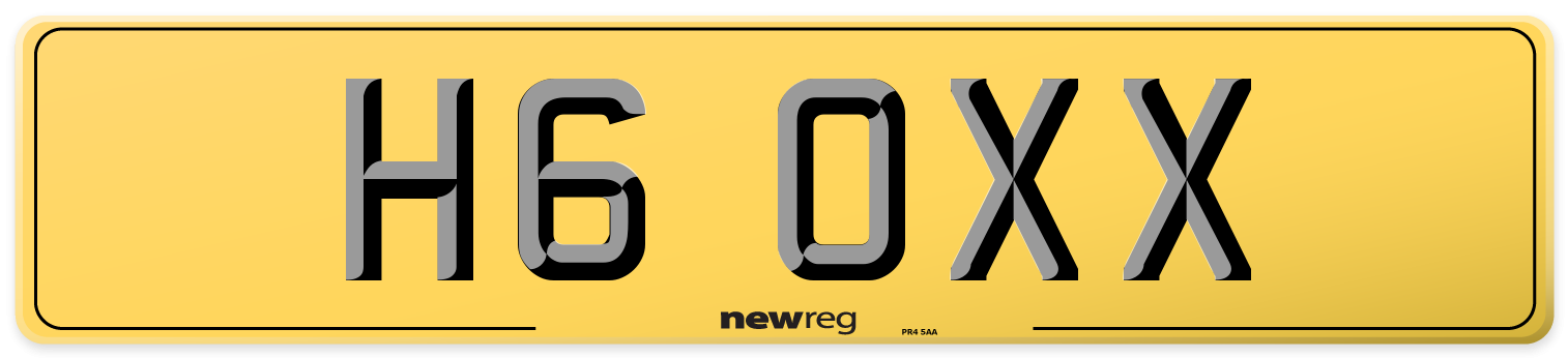 H6 OXX Rear Number Plate