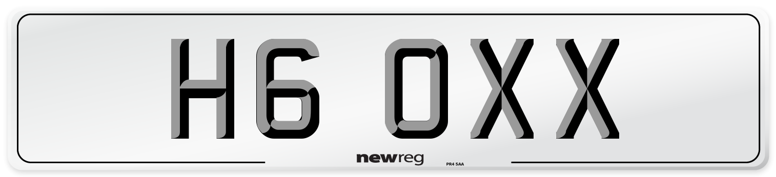 H6 OXX Front Number Plate