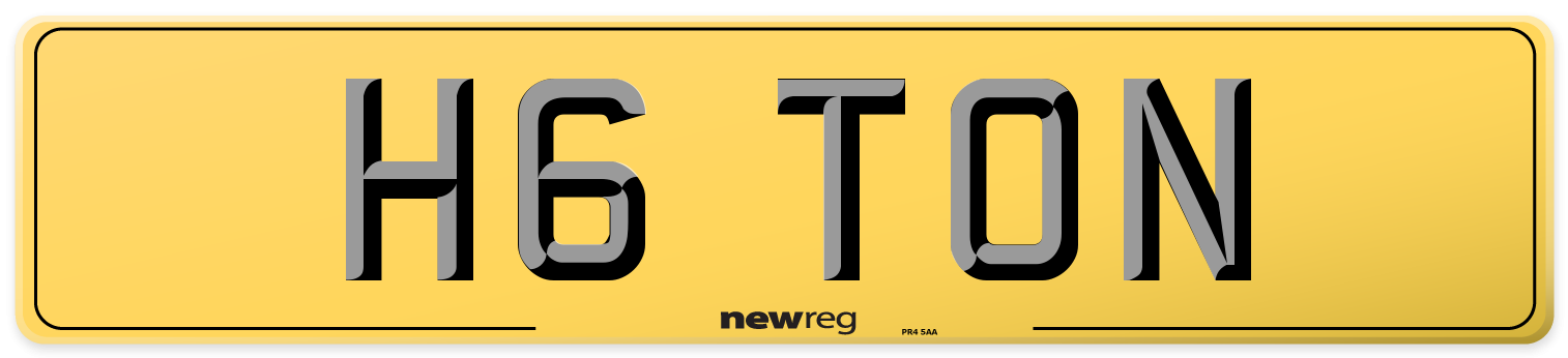 H6 TON Rear Number Plate