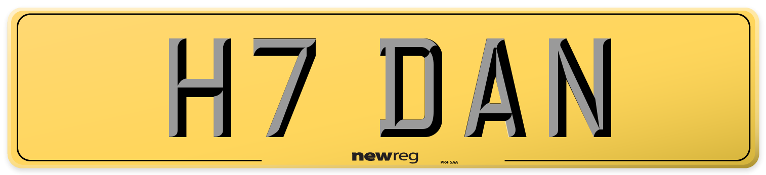 H7 DAN Rear Number Plate
