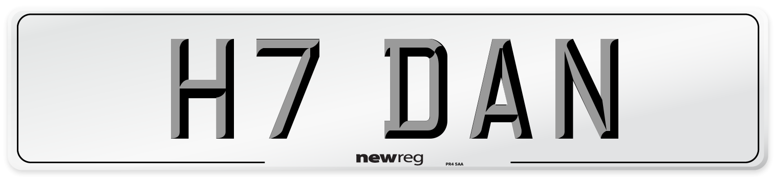 H7 DAN Front Number Plate