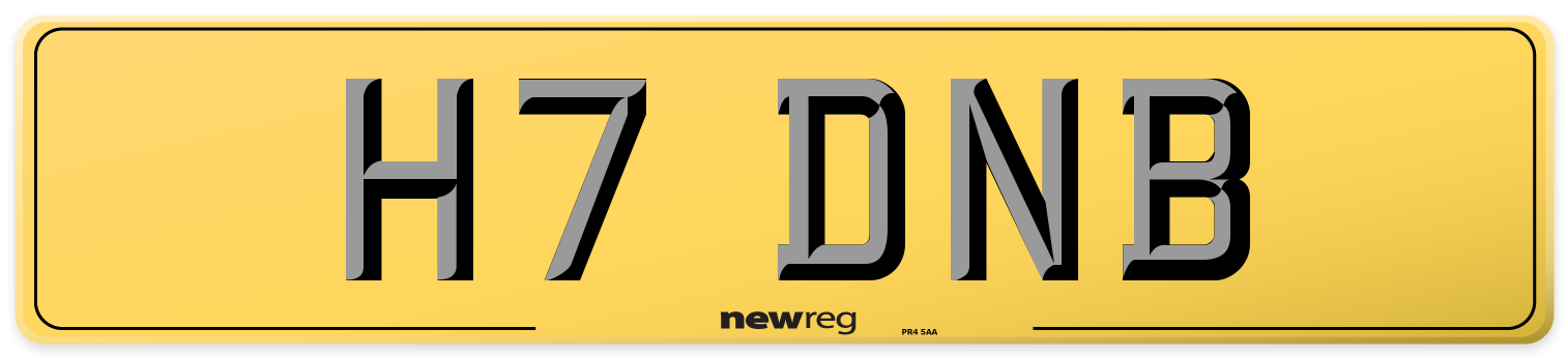 H7 DNB Rear Number Plate