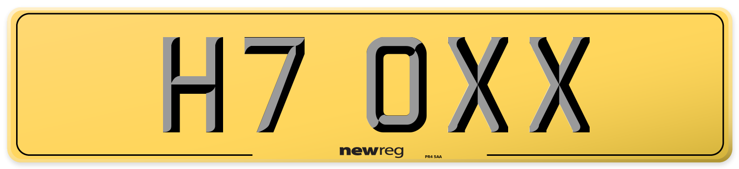 H7 OXX Rear Number Plate