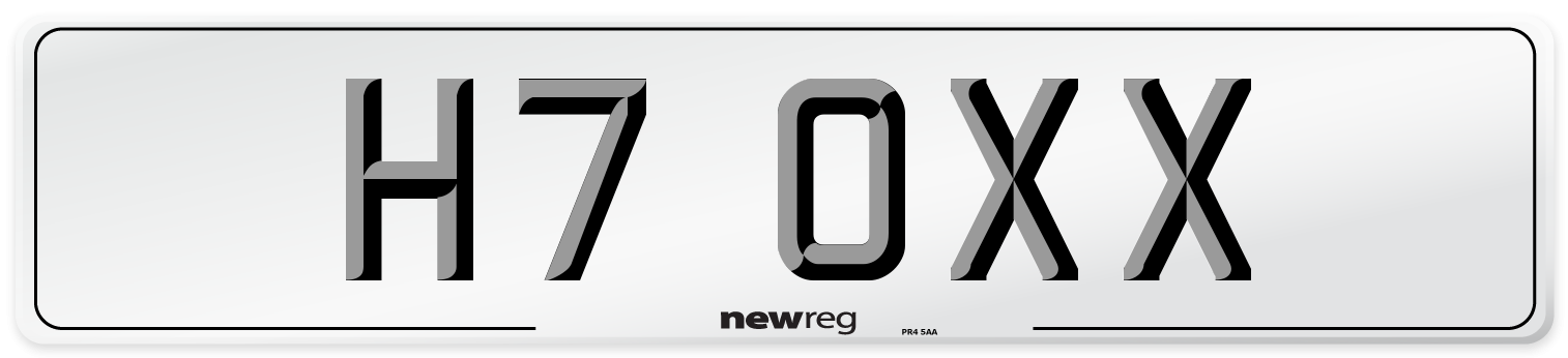 H7 OXX Front Number Plate