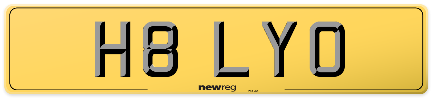 H8 LYO Rear Number Plate