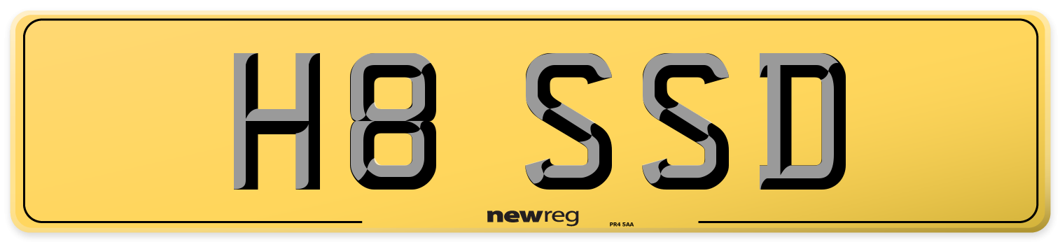 H8 SSD Rear Number Plate
