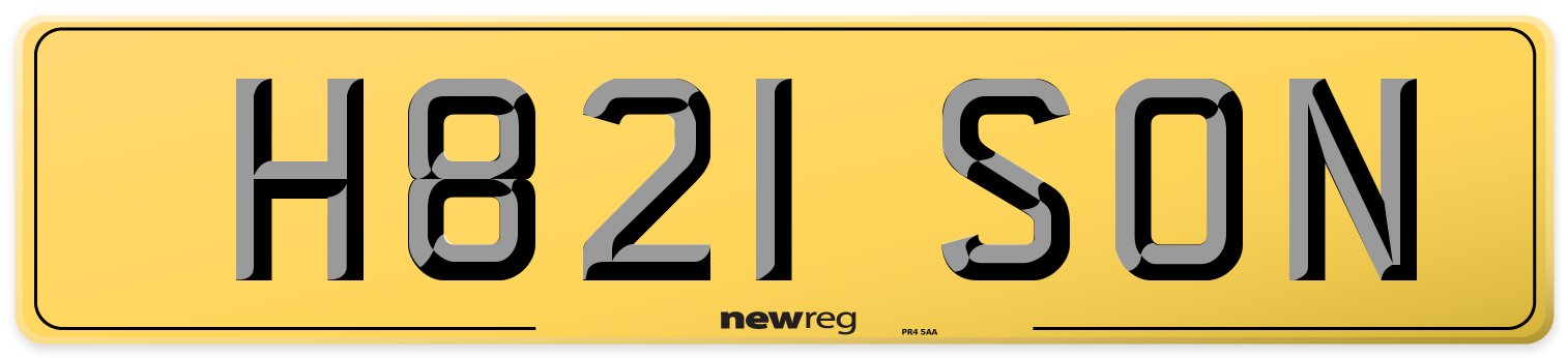 H821 SON Rear Number Plate