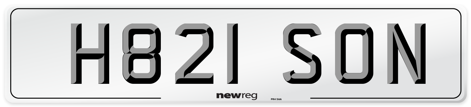H821 SON Front Number Plate