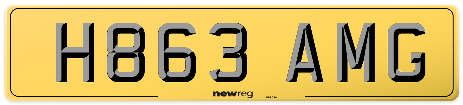 H863 AMG Rear Number Plate