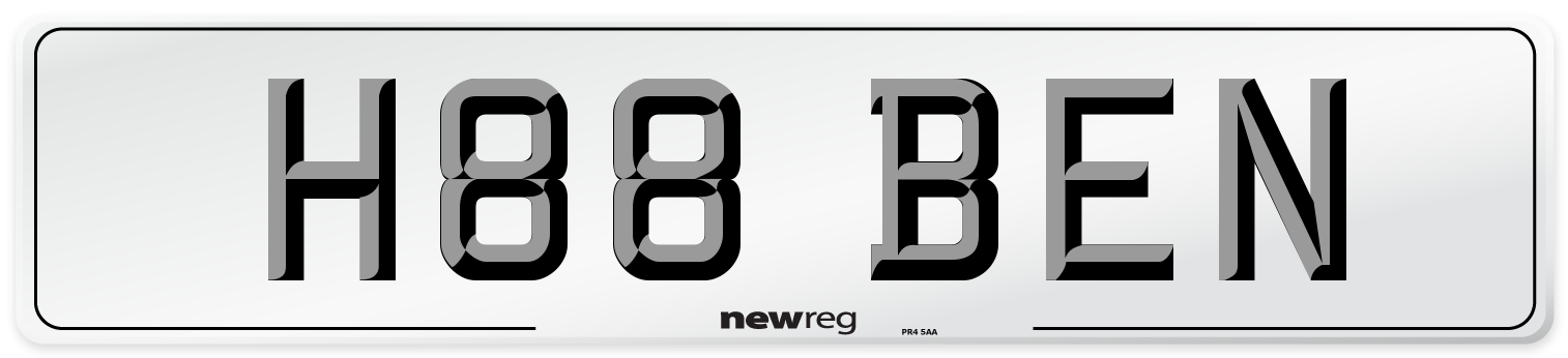 H88 BEN Front Number Plate