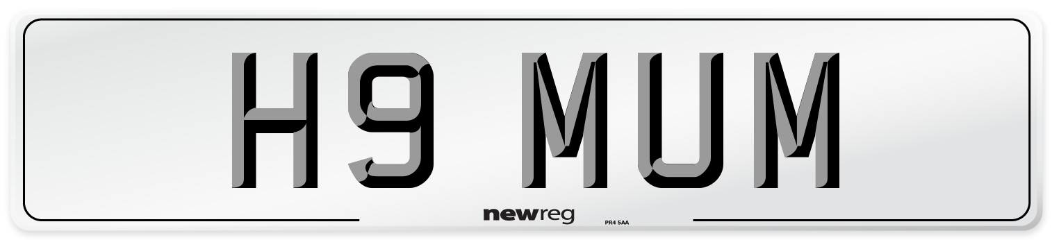 H9 MUM Front Number Plate