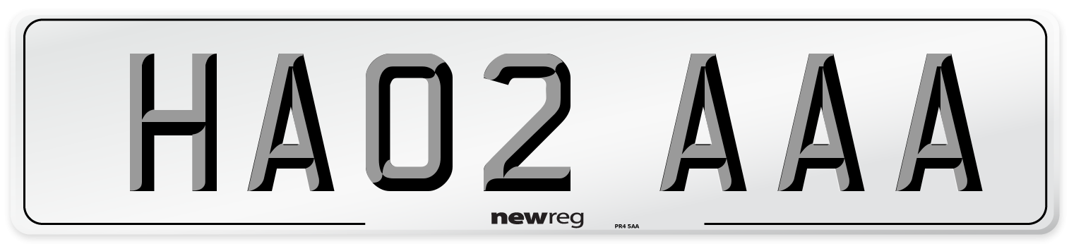 HA02 AAA Front Number Plate
