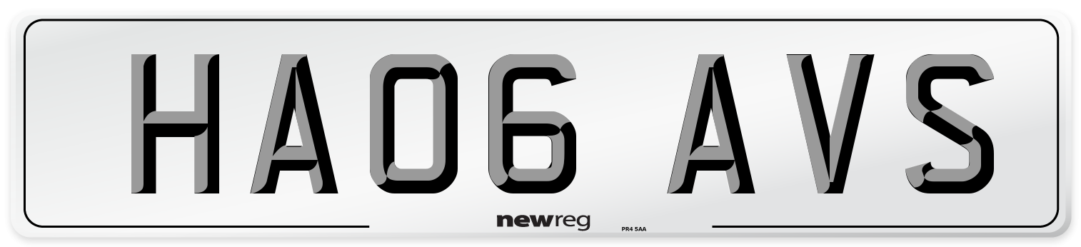 HA06 AVS Front Number Plate