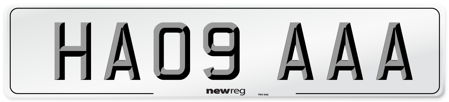 HA09 AAA Front Number Plate