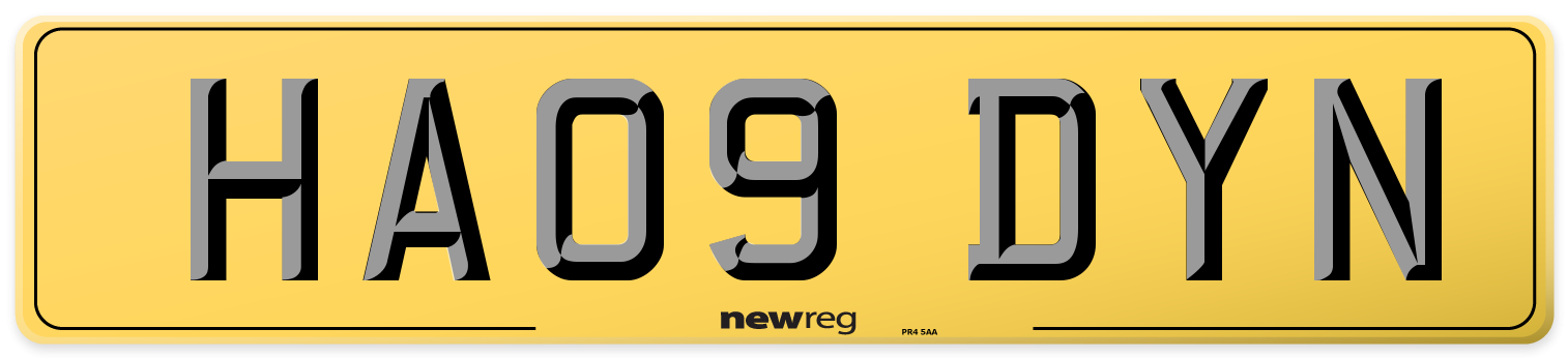 HA09 DYN Rear Number Plate