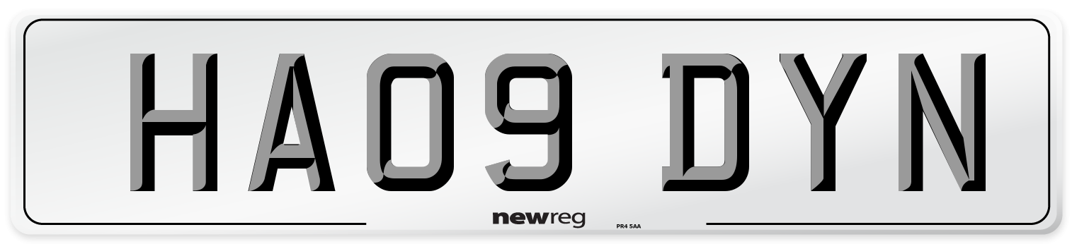 HA09 DYN Front Number Plate