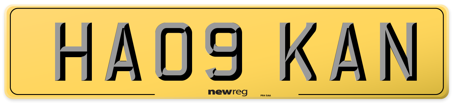 HA09 KAN Rear Number Plate
